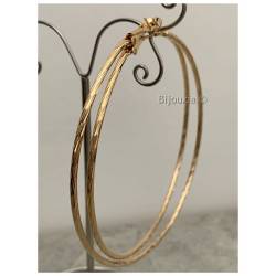 Boucles D'oreilles Grandes Créoles 8CM Fil Torsadé En Plaqué or 750/000