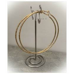 Boucles D'oreilles Grandes Créoles 8CM Fil Torsadé En Plaqué or 750/000