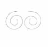 Boucles D'oreilles Anneaux Spirales Diamètre 3,5CM en Argent 925/1000 Rhodié