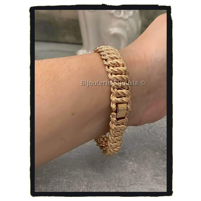 Bracelet Gourmette Plaqué Or Pour Femme - Maille Américaine 47 Cm X 14 Mm - ROSANTINE
