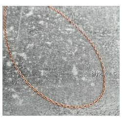 Chaîne Fine Maille forçat Réglable 40cm/45cm Plaqué Or Rose 18 CARATS 750/000