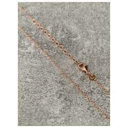 Chaîne Fine Maille forçat Réglable 40cm/45cm Plaqué Or Rose 18 CARATS 750/000