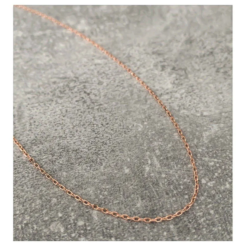 Collier Ancien Maille Originale Plaqué Or Rose, Longueur 45 Cm, épaisseur 4 Mm - Style Vintage élégant