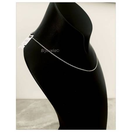 Chaîne De Cou Forçat 50cm En Argent Massif 925/000 Rhodié Bijoux NEUF