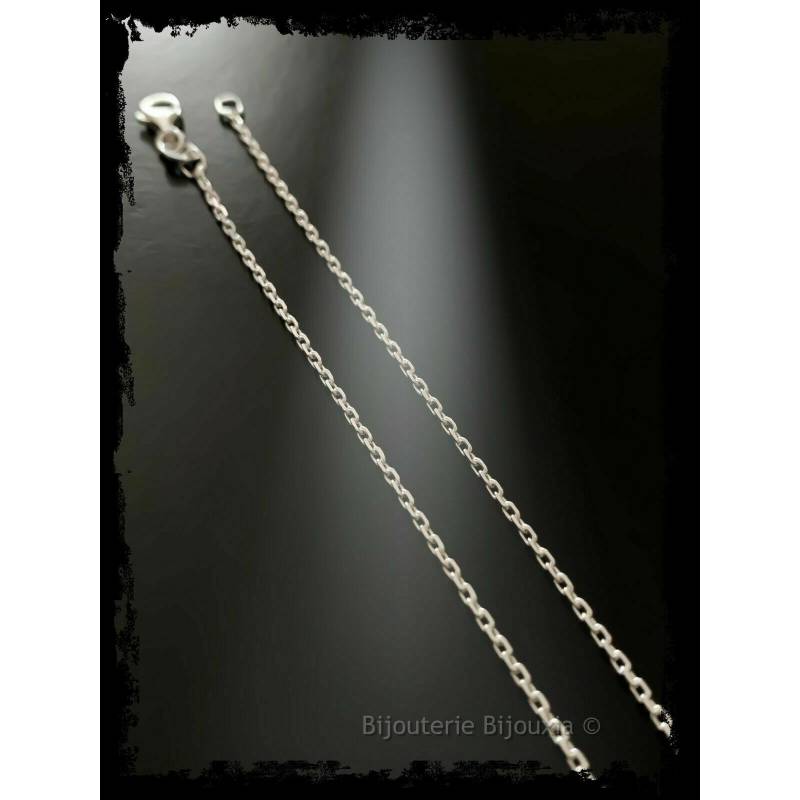 Chaîne 38cm X 1.45mm Maille Forçat diamantée En Argent 925/000 ENFANTS