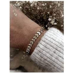 Bracelet Feuilles de Laurier En Plaqué or 18 carats 750/1000