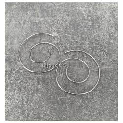Boucles D'oreilles Anneaux Spirales Diamètre 3,5CM en Argent 925/1000 Rhodié