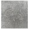 Boucles D'oreilles Anneaux Spirales Diamètre 3,5CM en Argent 925/1000 Rhodié