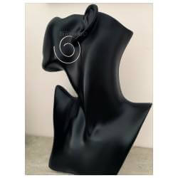 Boucles D'oreilles Anneaux Spirales Diamètre 3,5CM en Argent 925/1000 Rhodié