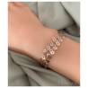 Bracelet Multi-Chaînes Ajourées En Argent Et Argent Doré Rose 925/1000 Rhodié