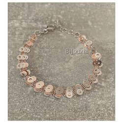 Bracelet Multi-Chaînes Ajourées En Argent Et Argent Doré Rose 925/1000 Rhodié