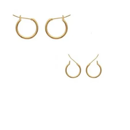 Boucles D'oreilles Créoles Tribales Plaqué Or 18 Carats - Diamètre 1,2 Cm - Mixte - Neuf Avec étiquette