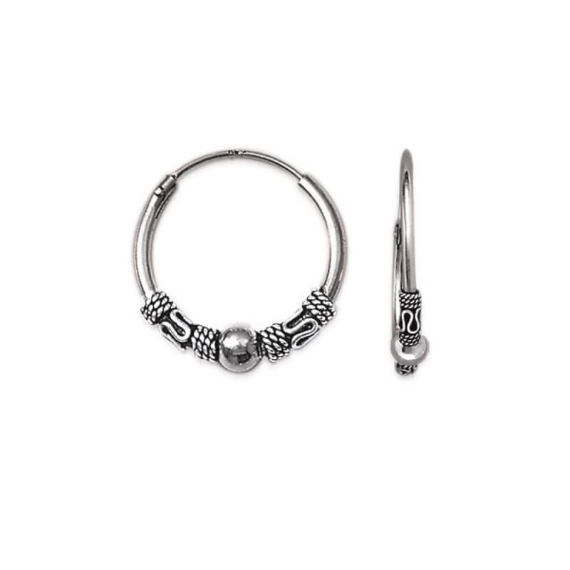 Petites Créoles De Bali 2CM Argent Massif 925/1000 MIXTE