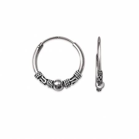 Petites Créoles De Bali 2CM Argent Massif 925/1000 MIXTE