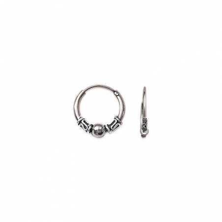 Petites Créoles De Bali 1,4CM Argent Massif 925/1000 MIXTE