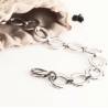 Bracelet 18CM Larges Maillons Épais Ronds En Argent Massif 925/1000 Rhodié