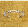 Bracelet Jonc Motif Chaîne Figaro Alternée En Argent Massif 925/1000 Rhodié