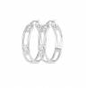 Créoles Motif Chaîne Figaro Alternée En Argent Massif 925/1000 Rhodié