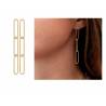 Boucles D'oreilles Motif Chaîne Rectangulaire Plaqué Or 18 Carats 750/1000