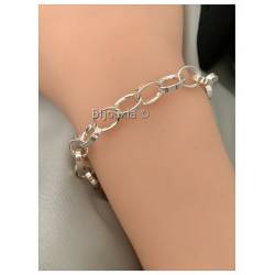 Bracelet Maillons entrelacés Larges 20CM En Argent Massif 925/000 Bijoux Femme