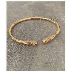 Bracelet Jonc Ouvert Esclave Grande Taille En Plaqué or 750/1000 Poinçonné