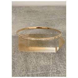 Bracelet Jonc Empierré Oxyde de Zirconium En Plaqué or 750/1000 Poinçonné