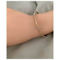 Bracelet Jonc Empierré Oxyde de Zirconium En Plaqué or 750/1000 Poinçonné