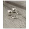 Boucles D'oreilles Dormeuses Grosses Boules 12MM Argent Massif 925/1000 Bijoux Femme