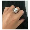 Bague Goutte d'eau En Argent Massif 925/1000 Rhodié Bijou Tailles 50 à 60