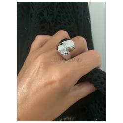 Bague Goutte d'eau En Argent Massif 925/1000 Rhodié Bijou Tailles 50 à 60