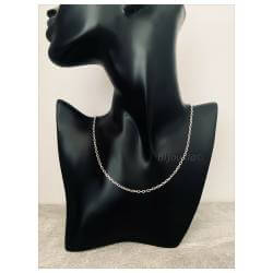 Chaîne 50CM Forçat Maille 2,60 MM Robuste Argent 925 Rhodié