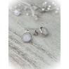 Boucles d'oreilles Puces Pierre de Lune 10MM & Argent Massif Rhodié 925/1000
