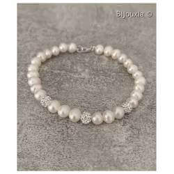 Bracelet Perles de Culture Blanches Naturelles - Argent Massif 925/000 CPL