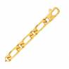 Chaîne 7MM x 60CM Maille Figaro Diamantée 1-1 Plaqué Or 18 carats Bijoux Homme