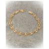 Bracelet Maille Grain de Café 22cm X 6,5 mm Plaqué Or Homme/Femme