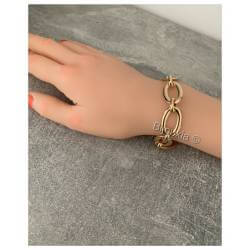 Bracelet Gros Maillons Large 21CM Plaqué Or 18 carats Poinçonné