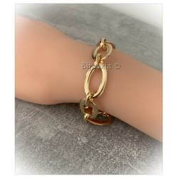 Bracelet Gros Maillons Large 21CM Plaqué Or 18 carats Poinçonné