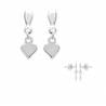 Boucles D'oreilles Pendantes Cœurs Argent Massif 925/1000