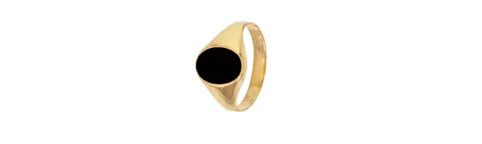 Bague Chevalière Pierre ONYX EN OR jaune 9 CARATS 375/1000 T60 à 68