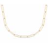 Collier Maille Chaîne Rectangulaire Allongée En Plaqué Or 18 Carats 750/1000