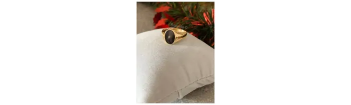Bague Chevalière Pierre ONYX EN OR jaune 9 CARATS 375/1000 T60 à 68