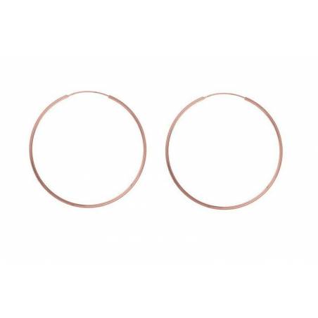 Boucles D'oreilles Créoles Diamètre 4,5 cm En Plaqué or Rose 18 Carats 750/1000