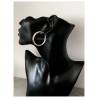 Boucles D'oreilles Créoles Tubes 3CM En Argent Massif 925/000 Rhodié - CPL
