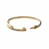 Bracelet Jonc Ouvrant Bicolore Plaqué or 18 Carats et Oxyde de Zirconium