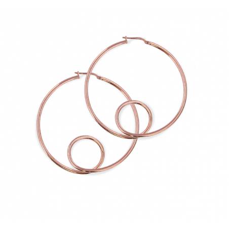 Boucles D'oreilles Créoles Originales Nœuds En Argent Rose 925/1000