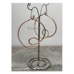 Boucles D'oreilles Créoles Originales Nœuds En Argent Rose 925/1000