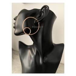 Boucles D'oreilles Créoles Originales Nœuds En Argent Rose 925/1000