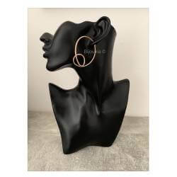 Boucles D'oreilles Créoles Originales Nœuds En Argent Rose 925/1000