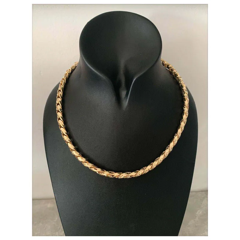Collier Grosse Maille Palmier 45cm En Plaqué Or 18 carats Bijoux Femme