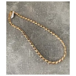 Collier Grosse Maille Palmier 45cm En Plaqué Or 18 carats Bijoux Femme